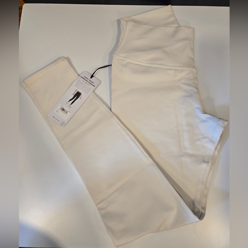ALO Yoga High-Waist Airbrush Ivory Legging - NWT Size L - Picture 3 of 4